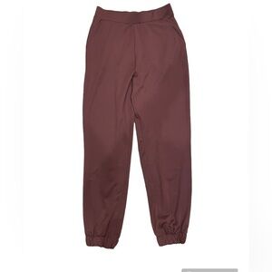 Zara Burgundy Pants with Elastic Cuff Bottoms